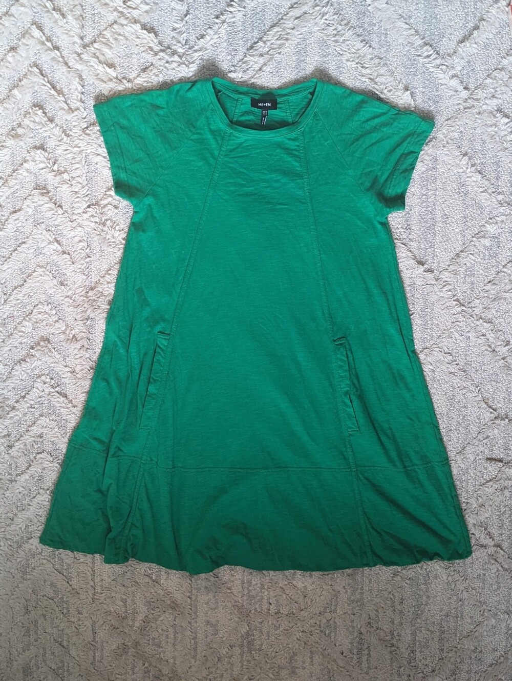 Green ME+EM Swing Dress With Pockets 100% Cotton - Picture 2 of 7